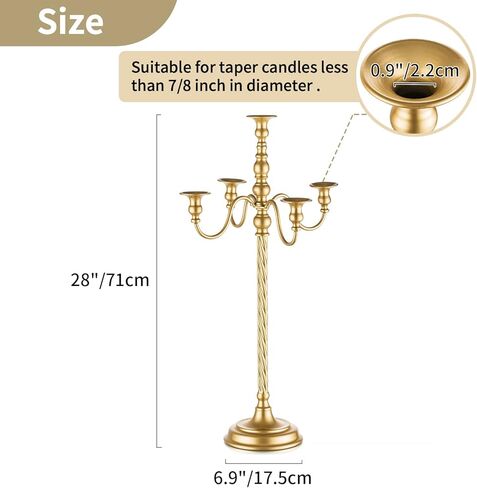 Nuptio Candelabra Candle حامل حاملات الشموع الأرضية حاملات الشموع البيضاء 28 في 5 شمعدانات فرعية حاملات شموع مستدقة عتيقة حاملات زهور طويلة القامة قطعة مركزية لديكور حفل الزفاف in Kuwait