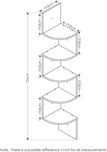 Furinno Rossi Wall Mount Floating Corner Shelf, 5-Tier Radial, Espresso in Saudi Arabia