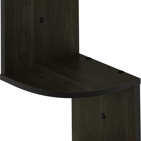 Furinno Rossi Wall Mount Floating Corner Shelf, 5-Tier Radial, Espresso in Saudi Arabia
