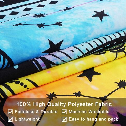 Lyacmy Sun and Moon Tapestry Burning Sun Tapestry Colorful Starry Tapestry Psychedelic Mystic Tapestry Wall Hanging for Room (70.9 x 92.5 inches) in Kuwait