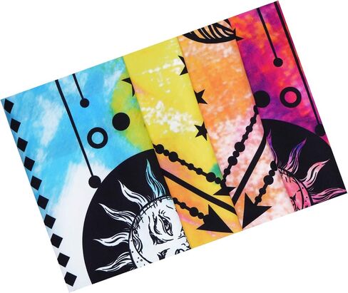 Lyacmy Sun and Moon Tapestry Burning Sun Tapestry Colorful Starry Tapestry Psychedelic Mystic Tapestry Wall Hanging for Room (70.9 x 92.5 inches) in Kuwait