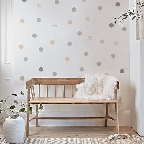 ملصقات جدارية من QUCHENG Boho Polka Dots ملصقات جدارية لغرفة نوم الأطفال الصغار ملصقات دائرية قابلة للإزالة ديكور غرفة المعيشة وغرفة المعيشة من الفينيل لتزيين الحائط المقاوم للماء 6 ورقات in Saudi Arabia