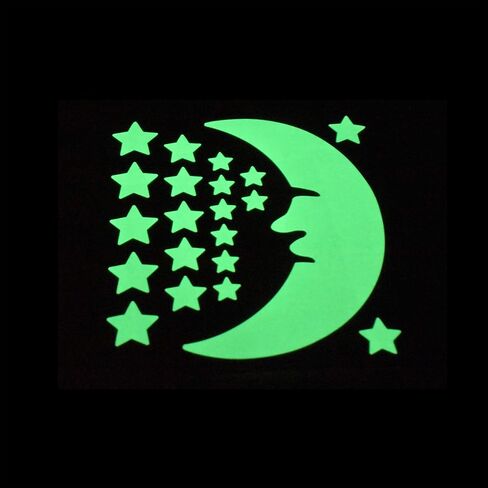 AStare' Glow in The Dark Stars for Ceiling or Wall – 173 Pieces – 2D Adhesive Stickers, Moon Included – Perfect for Kid’s Bedroom – Create a Luminous Starry Sky for Soothing and Gentle Light in Saudi Arabia