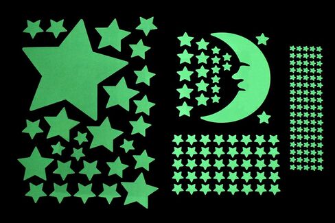 AStare' Glow in The Dark Stars for Ceiling or Wall – 173 Pieces – 2D Adhesive Stickers, Moon Included – Perfect for Kid’s Bedroom – Create a Luminous Starry Sky for Soothing and Gentle Light in Saudi Arabia