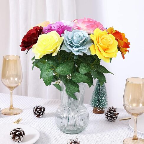 AFOHOME أوراق زهرة الورد المزيفة 70 قطعة من الأوراق الخضراء الاصطناعية السائبة من الحرير الأخضر من أجل باقات الزفاف DIY قطع مركزية للحفلات وطاولات الكرمة وديكورات المنزل إكليل أكاليل لوازم in Kuwait