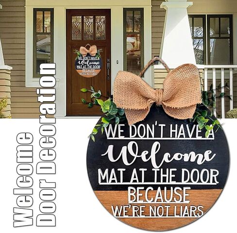 علامة ترحيب مضحكة لديكور الشرفة الأمامية، إكليل باب ترحيب خشبي ثلاثي الأبعاد للباب الأمامي، علامة ترحيب لمزرعة ريفية سوداء للباب الأمامي بالخارج، ديكور معلق على جدار النافذة، هدايا الانتقال لمنزل جديد in Kuwait