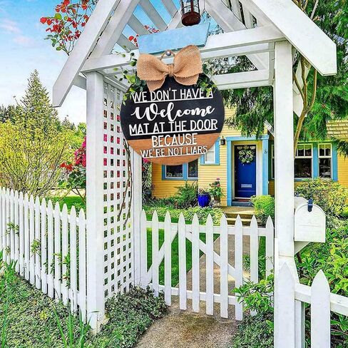 علامة ترحيب مضحكة لديكور الشرفة الأمامية، إكليل باب ترحيب خشبي ثلاثي الأبعاد للباب الأمامي، علامة ترحيب لمزرعة ريفية سوداء للباب الأمامي بالخارج، ديكور معلق على جدار النافذة، هدايا الانتقال لمنزل جديد in Kuwait