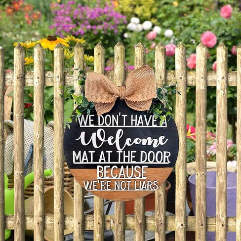 علامة ترحيب مضحكة لديكور الشرفة الأمامية، إكليل باب ترحيب خشبي ثلاثي الأبعاد للباب الأمامي، علامة ترحيب لمزرعة ريفية سوداء للباب الأمامي بالخارج، ديكور معلق على جدار النافذة، هدايا الانتقال لمنزل جديد in Kuwait