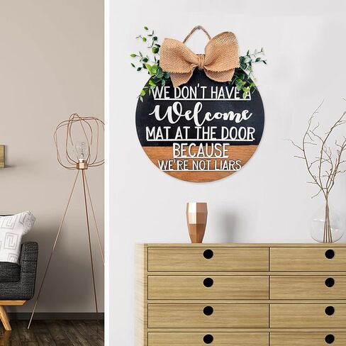 علامة ترحيب مضحكة لديكور الشرفة الأمامية، إكليل باب ترحيب خشبي ثلاثي الأبعاد للباب الأمامي، علامة ترحيب لمزرعة ريفية سوداء للباب الأمامي بالخارج، ديكور معلق على جدار النافذة، هدايا الانتقال لمنزل جديد in Kuwait