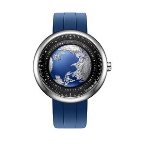 CIGA Design Mechanical Automatic Watch Blue Planet U Series Stainless Steel/Titanium/Ceramics Case Sapphire Crystal Fluororubber/Ceramics Strap Watches Gifts for Men and Women