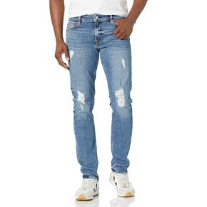 GUESS Men's Distressed Slim Fit Tapered Leg Jeans in Saudi Arabia