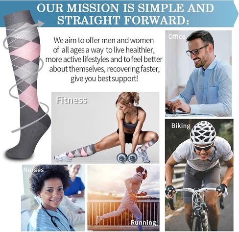 3 Pack Medical Compression Sock-Compression Sock For Women and Men Circulation -Best for Running,Nursing,Athletic Sports in Saudi Arabia