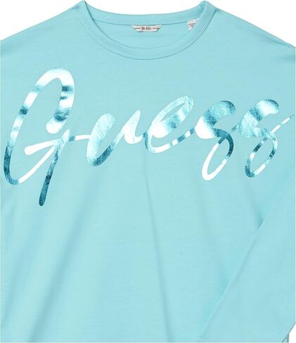GUESS Girls' Ombre Foil Print Logo Drop Shoulder T-Shirt in Saudi Arabia