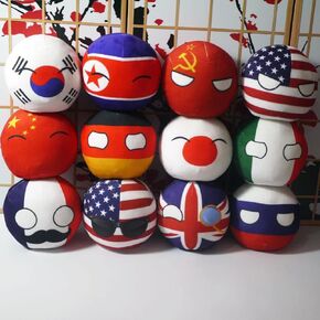 12 PCS Country Ball Plushies Pillow Pillow Pendant/Cartoon Poland Ball Doll Plush/Children Adult Gift Plush Pendant and Games 10cm---30cm (4in), 10cm（4in）
