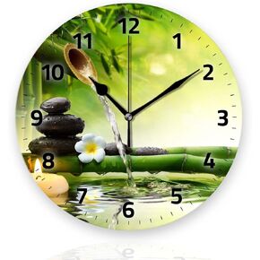 Battery Operated Wall Clocks 12 Inch,Black Cat On Yellow,Silent Home Decor for Bathroom,Living Room,Bedroom