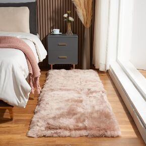 Sheepskin Rug Real Genuine Wool Fur, Luxury New Zealand Pelts, Natural Silky Soft Lamb Skin, Thick & Fluffy, Bedroom & Living Area, Seat Chair Cover Throw, 2x3 ft Obsidian Black in Saudi Arabia