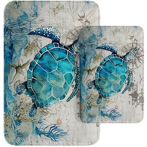 Britimes Modern Abstract Art Bathroom Rug Mat Set of 2, Brown and Gray Washable Cover Floor Rug Carpets Floor Bath Mat Bathroom Decorations 16x24 and 20x32 Inches