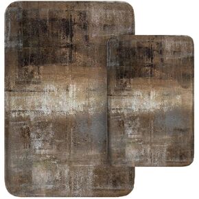 Britimes Modern Abstract Art Bathroom Rug Mat Set of 2, Brown and Gray Washable Cover Floor Rug Carpets Floor Bath Mat Bathroom Decorations 16x24 and 20x32 Inches in Saudi Arabia