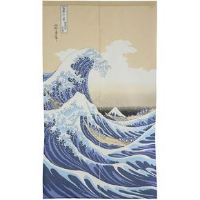 Denelchon Made in Japan Noren Curtain Tapestry Ukiyoe Hokusai The Great Wave Kanagawa in Saudi Arabia