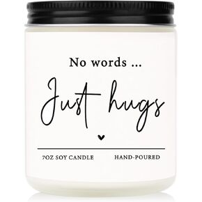 Shqiueos Get Well Soon Gifts, Bereavement Gifts-No Words, Just Hugs Handmade 7oz Lavender Scented Candle, Sympathy Gifts for Loss of Loved One, Thinking of You, Cheer Up, Comfort Condolences Candle