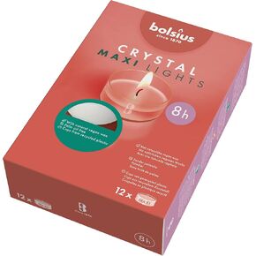 شموع Bolsius Tealight - كوب شفاف - أبيض - صندوق مكون من 24 شمع شفاف - مدة احتراق طويلة تصل إلى 6 ساعات - ديكور داخلي - غير معطر - بدون تقطير - بدون دخان - شمع نباتي طبيعي - بدون زيت النخيل in Saudi Arabia