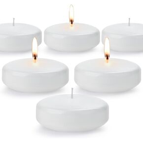 Floating Candles 3 Inch Unscented Dripless Wax 13-15Hours Burning, 12 Pack Wedding Party Candles,for Centerpieces Suitable for Cylindrical Vases,Swimming Pool,Restaurant Decoration(White) in Saudi Arabia