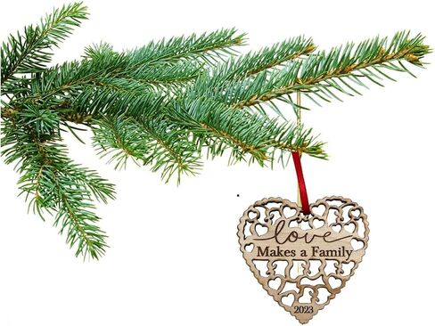 Adoption Gifts, Gotcha Day Gifts, Love Makes A Family Adoption Ornament in Laser Cut Wood 2023, Great Adoption Gifts for Family Or Our Blended Idea, Comes in a Gift Box in Kuwait