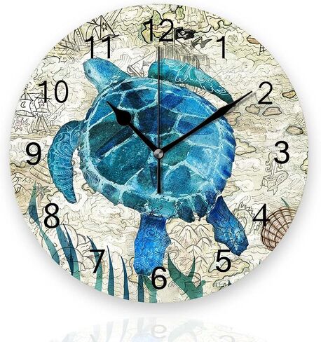 Battery Operated Wall Clocks 12 Inch,Black Cat On Yellow,Silent Home Decor for Bathroom,Living Room,Bedroom in Kuwait