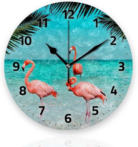 Battery Operated Wall Clocks 12 Inch,Black Cat On Yellow,Silent Home Decor for Bathroom,Living Room,Bedroom in Kuwait