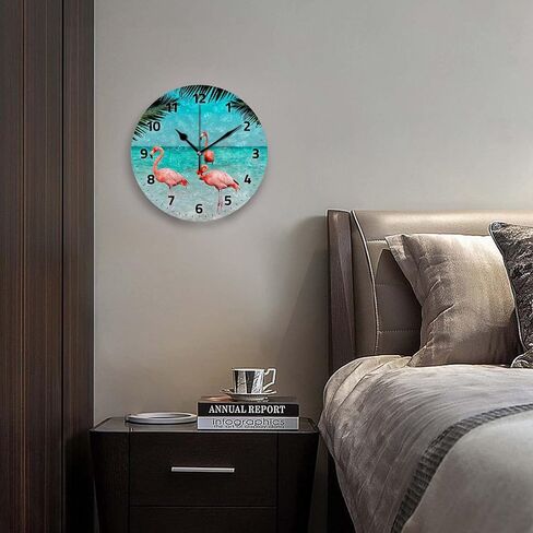 Battery Operated Wall Clocks 12 Inch,Black Cat On Yellow,Silent Home Decor for Bathroom,Living Room,Bedroom in Kuwait