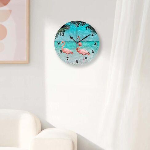 Battery Operated Wall Clocks 12 Inch,Black Cat On Yellow,Silent Home Decor for Bathroom,Living Room,Bedroom in Kuwait
