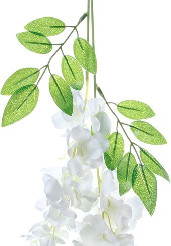 هواتا 10 قطع 3.2 قدم زهرة اصطناعية الوستارية الكرمة راتا معلقة ديكور الزفاف أكاليل (أحمر) in Kuwait