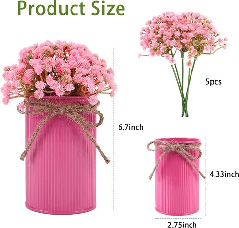 omldggr 2 حزمة عباد الشمس الاصطناعية بوعاء النباتات، الأصفر عباد الشمس فو ميسون جرة الزهور الاصطناعية مع وعاء معدني لربيع وصيف المنزل المطبخ الجدول محور الزفاف الديكور in Kuwait