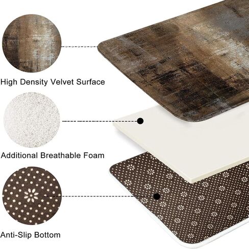 Britimes Modern Abstract Art Bathroom Rug Mat Set of 2, Brown and Gray Washable Cover Floor Rug Carpets Floor Bath Mat Bathroom Decorations 16x24 and 20x32 Inches in Kuwait