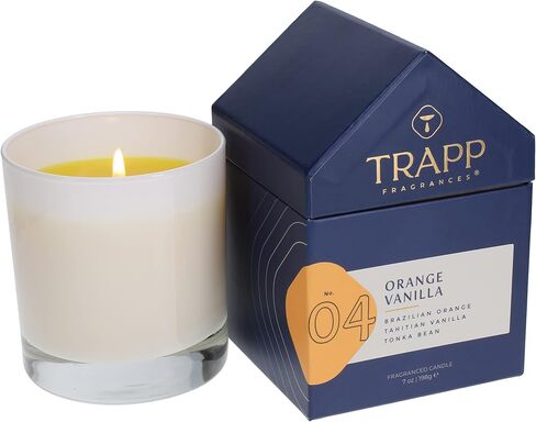 Trapp No. 4 - Orange Vanilla - 7 oz. House Box Candle - Aromatic Home Fragrance with Fruity Scent of Brazilian Orange, Tahitian Vanilla, & Tonka Bean Notes - Petrolatum Wax in Saudi Arabia