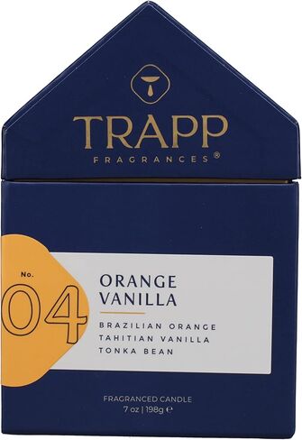 Trapp No. 4 - Orange Vanilla - 7 oz. House Box Candle - Aromatic Home Fragrance with Fruity Scent of Brazilian Orange, Tahitian Vanilla, & Tonka Bean Notes - Petrolatum Wax in Saudi Arabia