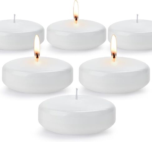 Floating Candles 3 Inch Unscented Dripless Wax 13-15Hours Burning, 12 Pack Wedding Party Candles,for Centerpieces Suitable for Cylindrical Vases,Swimming Pool,Restaurant Decoration(White) in Saudi Arabia