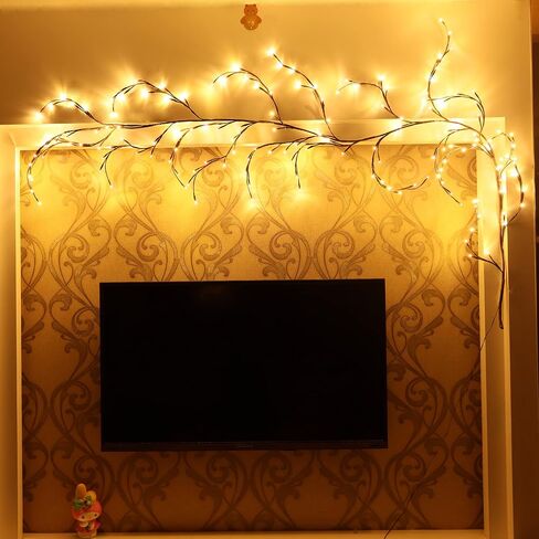PhantasyStar Lighted Willow Vine for Room Decor - 9.2 FT 160LED Decor Artificial Plants Flowers Tree Willow Vine for Walls Bedroom Living Room Décor in Saudi Arabia