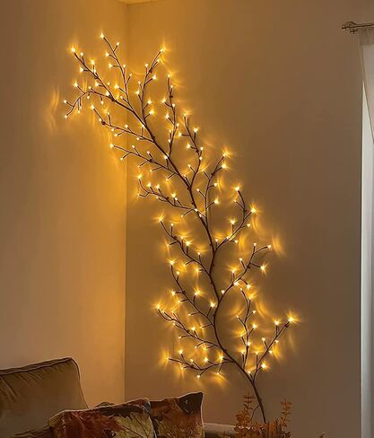 PhantasyStar Lighted Willow Vine for Room Decor - 9.2 FT 160LED Decor Artificial Plants Flowers Tree Willow Vine for Walls Bedroom Living Room Décor in Saudi Arabia