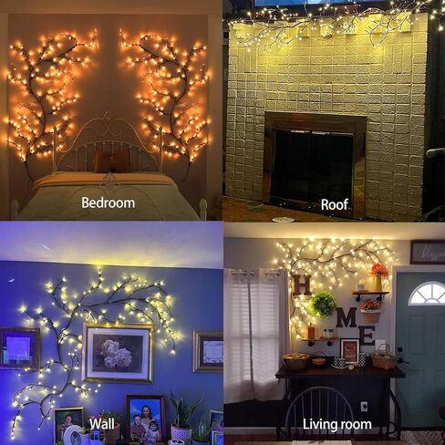 PhantasyStar Lighted Willow Vine for Room Decor - 9.2 FT 160LED Decor Artificial Plants Flowers Tree Willow Vine for Walls Bedroom Living Room Décor in Saudi Arabia