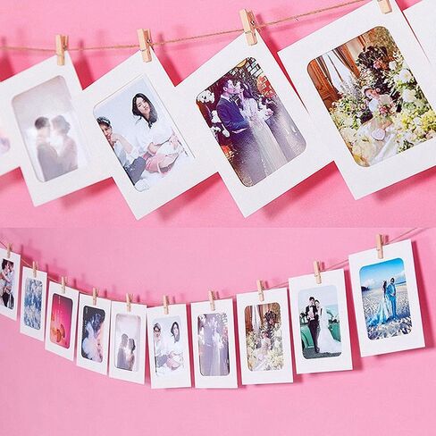 30 PCS DIY Paper Photo Frames 4x6 Picture Frame with Wooden Clips and String Hanging Cardboard Photo Frame 10x15 cm Set for Home Wall Décor in Kuwait