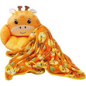 Unicorns & Robots Boys Dinosaur Kids Lounge Pillow with Blanket, Plush Animal Cozy Cushion, Playroom Furniture & Dino Room Decor, Ages 3+