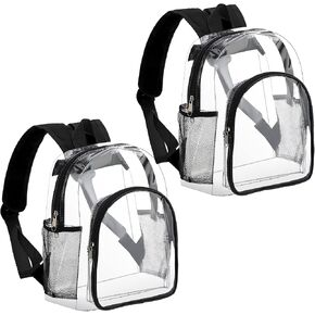 Frienda 2 Pcs Small Clear Toddler Backpack Kindergarten Elementary Kids Clear Backpack Mini Plastic Transparent Cute Bookbag for Preschool Girls Boys Baby 1-5 Years(Black) in Saudi Arabia