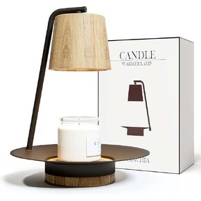 Candle Warmer Lamp with Timer, Compatible with Jar Candles, Metal Top Dimmable Candle Warmer with 2 Bulbs for Scented Candles (Black)