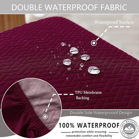 Stretch Jacquard Waterproof Chair Seat Covers for Dining Room, Removable Washable Anti-Dust Chair Seat Protector Slipcovers (Beige,Set of 2) in Kuwait