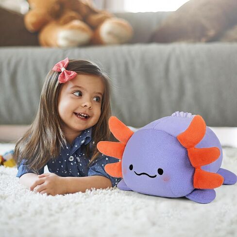 Ditucu Cute Axolotl Plush Pillow Soft Salamander Stuffed Animal Toys Kawaii Plushie Dolls Gifts for Kids Black Pink 11.8 inch in Kuwait