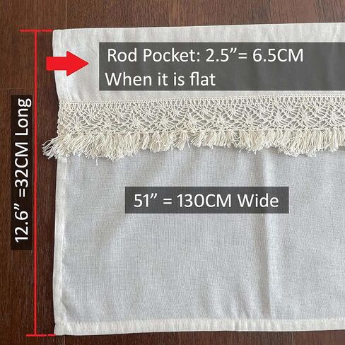 كوزد مومديكو ستارة مطبخ من الدانتيل القطني بشراشيب، ستارة قصيرة للمقهى، ستارة نافذة المطبخ، ستارة قصيرة لديكور المنزل الريفي in Kuwait