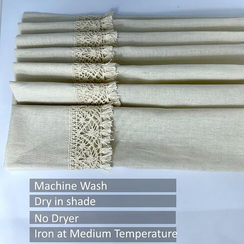 كوزد مومديكو ستارة مطبخ من الدانتيل القطني بشراشيب، ستارة قصيرة للمقهى، ستارة نافذة المطبخ، ستارة قصيرة لديكور المنزل الريفي in Kuwait