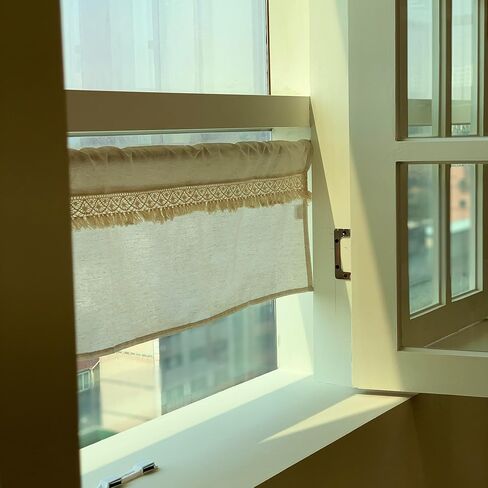 كوزد مومديكو ستارة مطبخ من الدانتيل القطني بشراشيب، ستارة قصيرة للمقهى، ستارة نافذة المطبخ، ستارة قصيرة لديكور المنزل الريفي in Kuwait