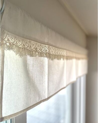 كوزد مومديكو ستارة مطبخ من الدانتيل القطني بشراشيب، ستارة قصيرة للمقهى، ستارة نافذة المطبخ، ستارة قصيرة لديكور المنزل الريفي in Kuwait